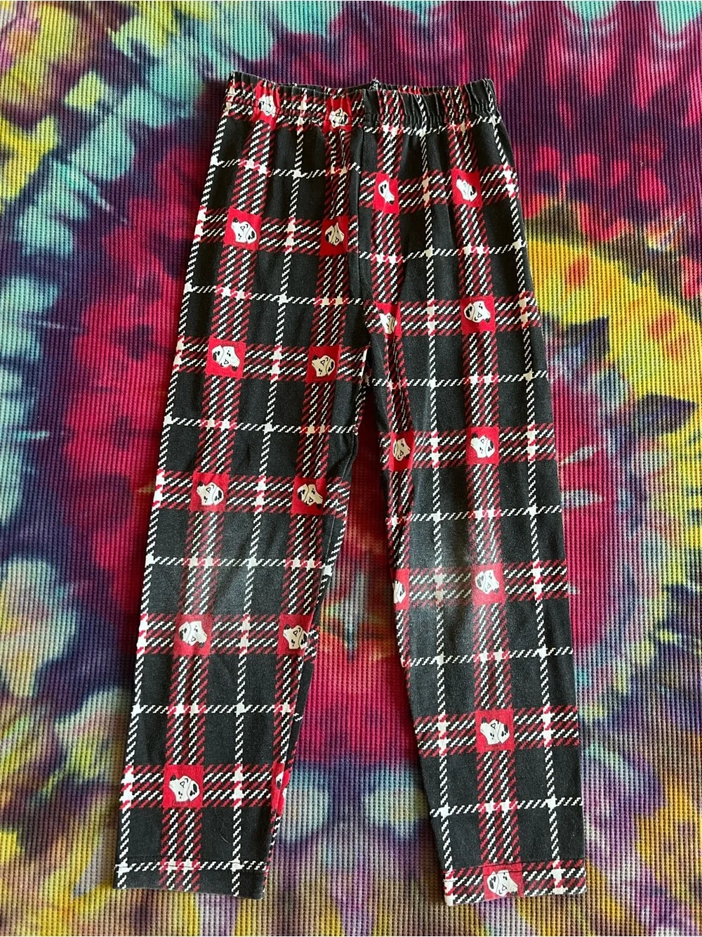 🐾 VTG 90s Disney 101 Dalmatians Plaid Pajama Pants Faded Leggings 5T